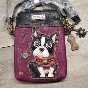 New Chala Boston Terrier cellphone crossbody bag